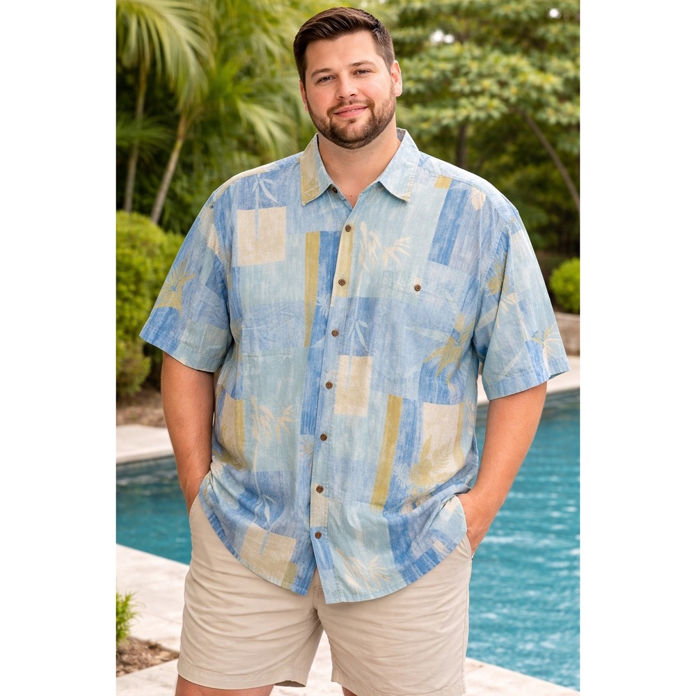 Bamboo Cay Mens 3XL Hawaiian Tropical Cotton Lawn Short Sleeve Button Shirt‎